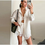 Lace Embroidered Short Set