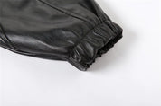Faux Leather Hooded Jacket