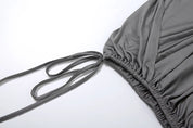 Charcoal Draped Mini Skirt Set