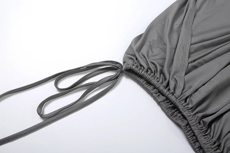 Charcoal Draped Mini Skirt Set