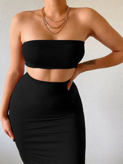 Tube Top Midi Skirt Set