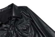 Faux Leather Crop Jacket