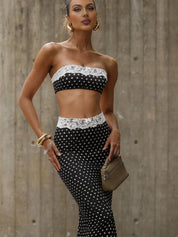 Polka Dot Maxi Skirt Set