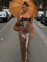 Sequined Leopard Maxi Dress