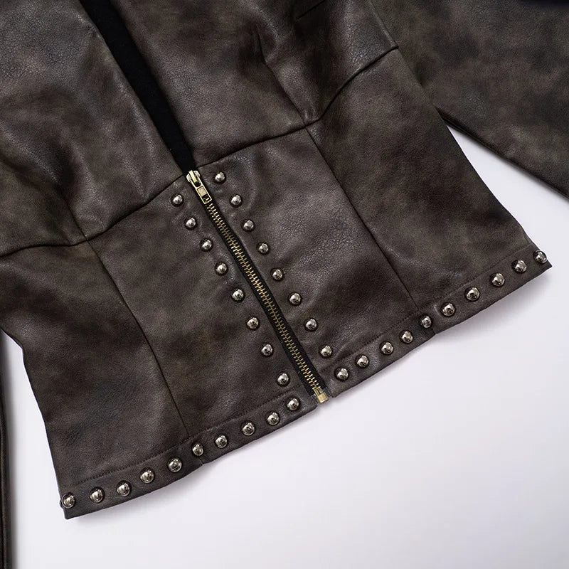 Coco Studded Faux Leather Jacket