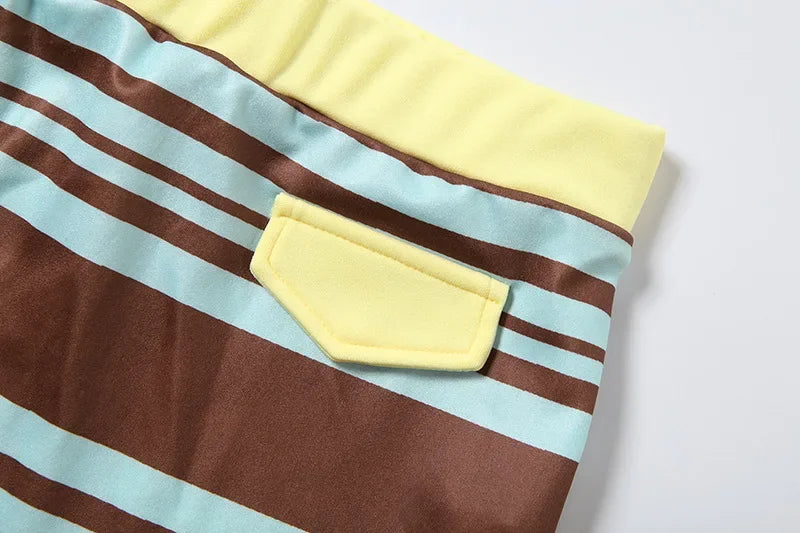 Vintage Striped Skirt Set