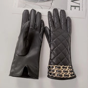 Quilted Faux Leather Gloves