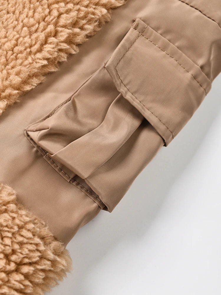 Caramel Cropped Cargo Jacket