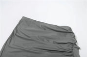 Charcoal Draped Maxi Skirt Set