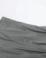 Charcoal Draped Maxi Skirt Set