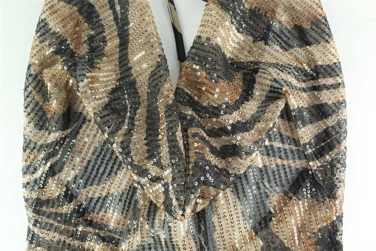 Leopard Deep V Maxi Dress