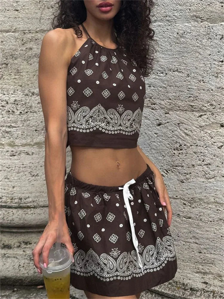 Vintage Bandana Skirt Set