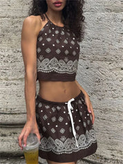 Vintage Bandana Skirt Set