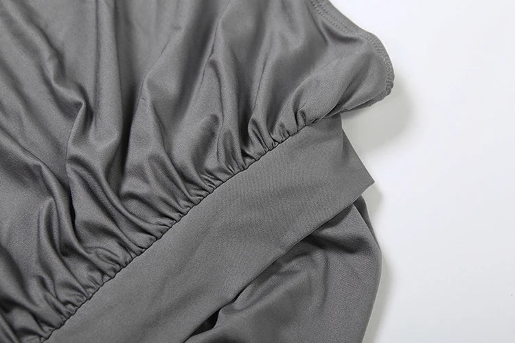 Charcoal Draped Mini Skirt Set