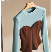 Coffee Zip Up Top
