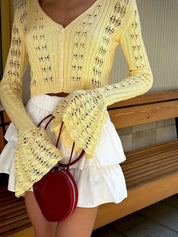 Bellz V-Neck Knit Crop Cardigan
