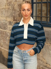 Navy Stripe Rugby Top