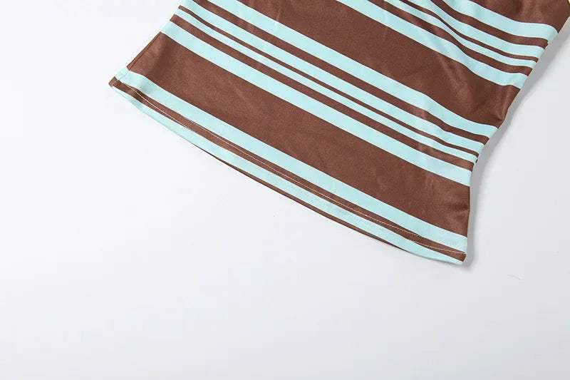Vintage Striped Skirt Set