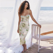 Sage Floral Midi Dress