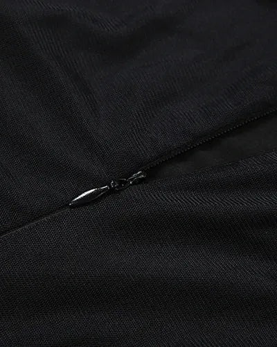 Black Mesh Patchwork Jumpsuit