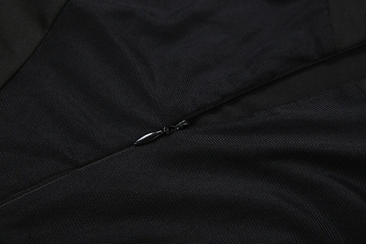 Black Mesh Patchwork Jumpsuit