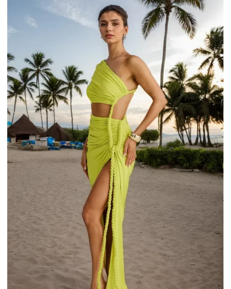 Los Ropes Ruched Maxi Dress
