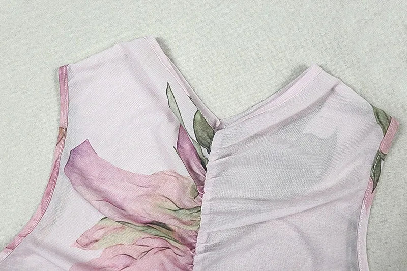 Baby Pink Floral Maxi Dress