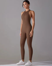 Racerback Zip Up Jumpsuit