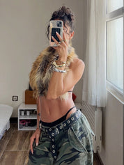 Fluffy Halter Crop Top