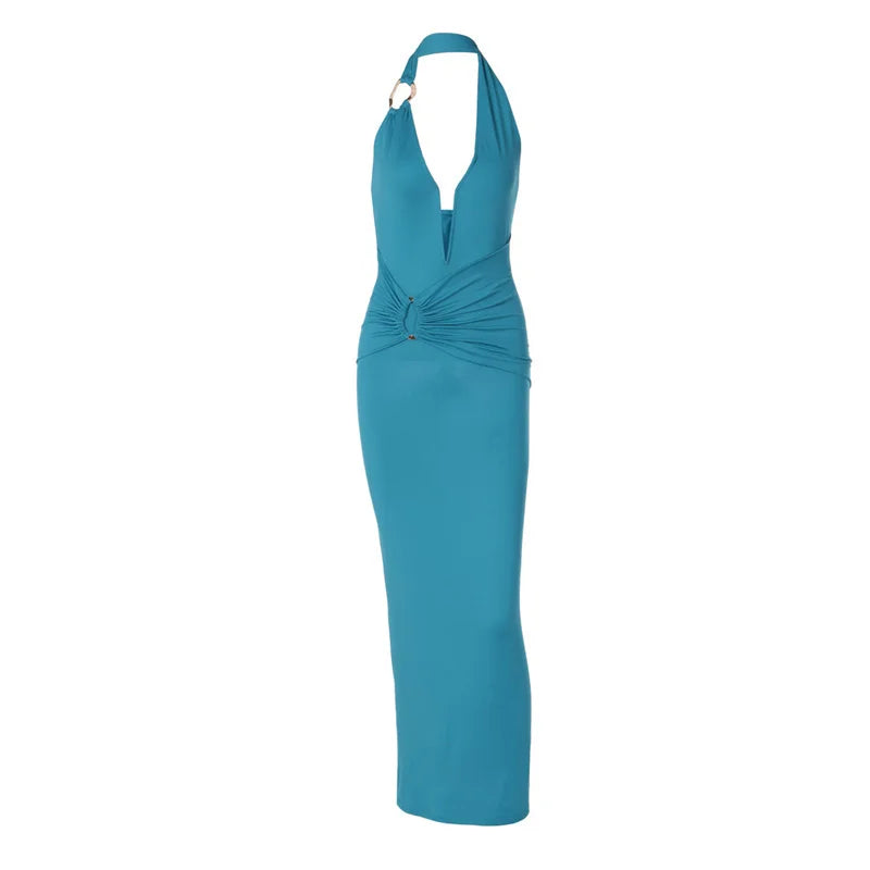 Lola Deep V Neck Maxi Dress