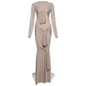 Lace Up Tassels Maxi Dress