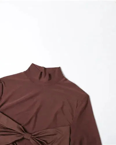 Chocolate Draped Wrap Knot Dress