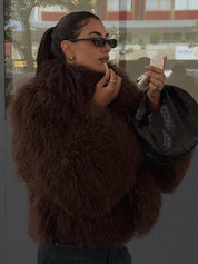 Fluffy Faux Fur Coat
