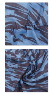 Blue Swirl Mesh Maxi Dress