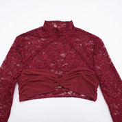 Barely There Lace Panel Skirt Set