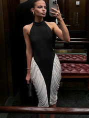 Tuxedo Halter Dress