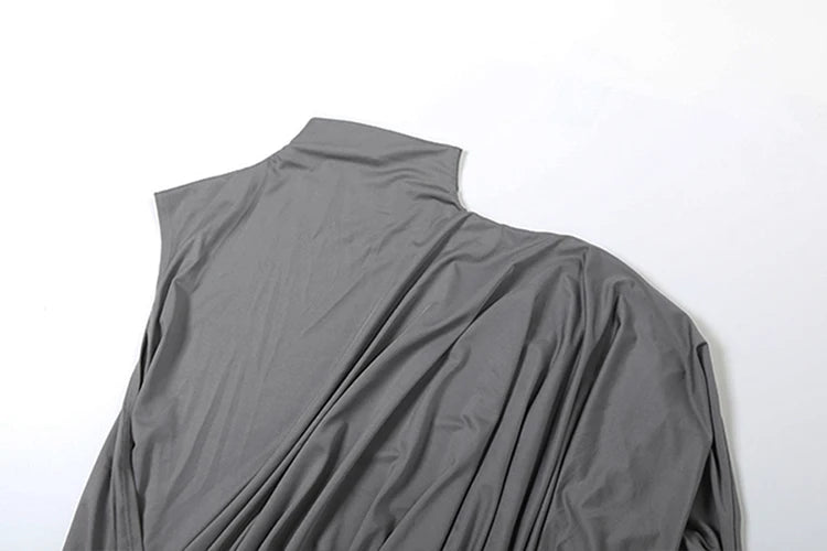 Charcoal Draped Mini Skirt Set