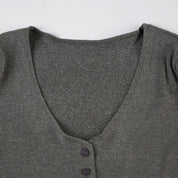 Nuetral Knitted V-Neck Mini Dress