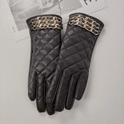 Quilted Faux Leather Gloves
