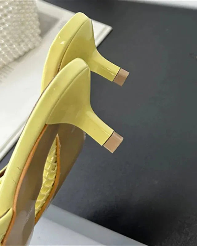 Carrie Pointed Mesh Slip On Mules