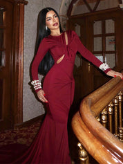 Lace-Up Tassels Maxi Dress