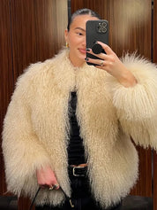 Fluffy Faux Fur Coat