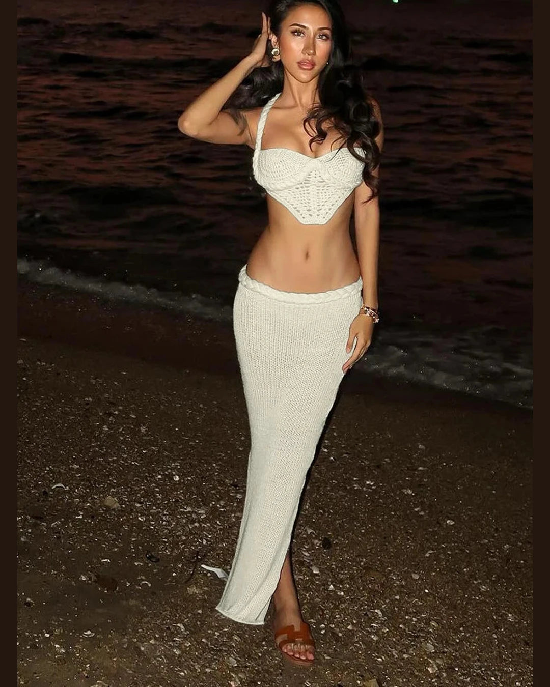 2 Piece Knit Corset Set