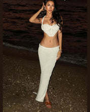 2 Piece Knit Corset Set