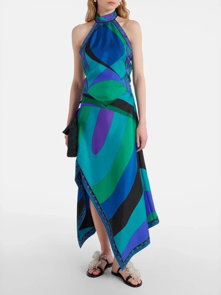 Blue Calypso Skirt Set