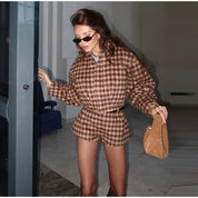 Caramel Houndstooth Set