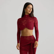 Barely There Lace Panel Skirt Set