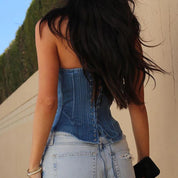 Denim Corset Top