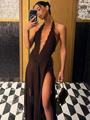 Florance Deep V Maxi Dress