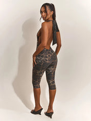 Leopard Print Capri Jumpsuit